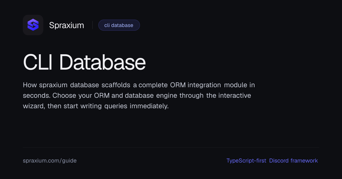 CLI Database | Spraxium