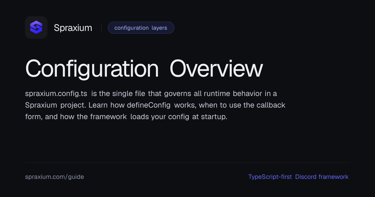 Configuration Overview | Spraxium