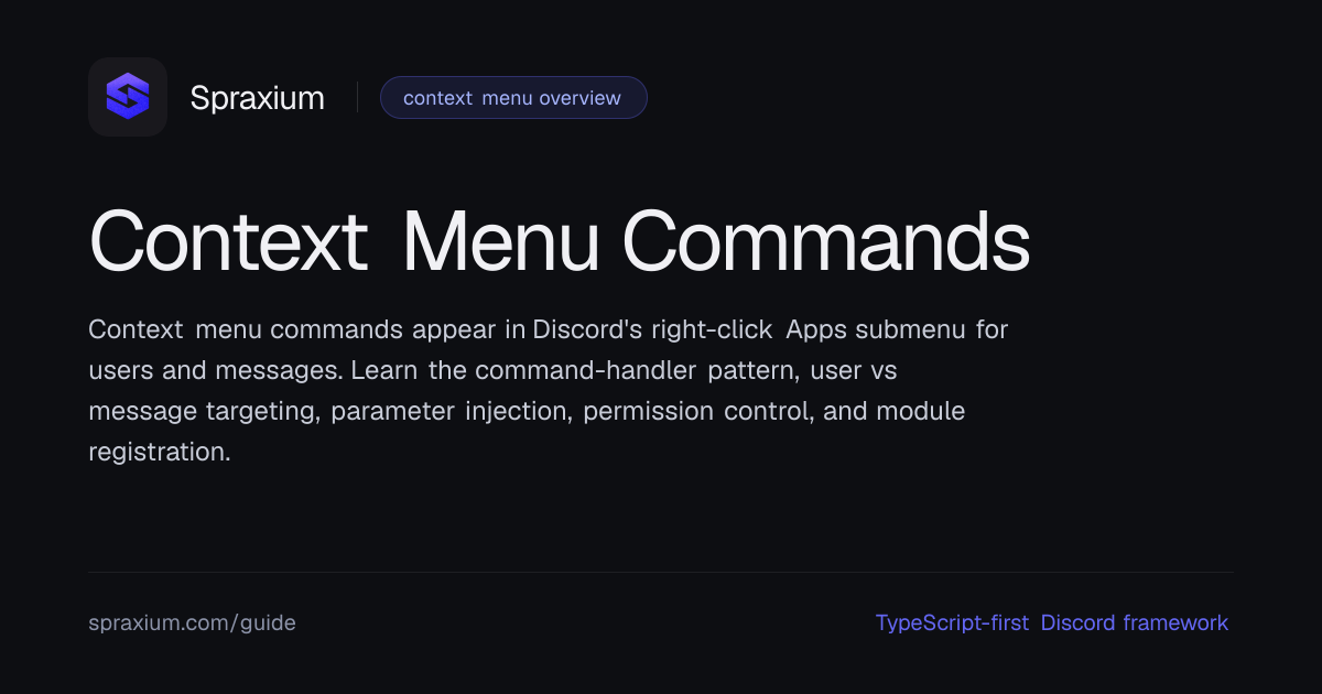 Context Menu Commands | Spraxium
