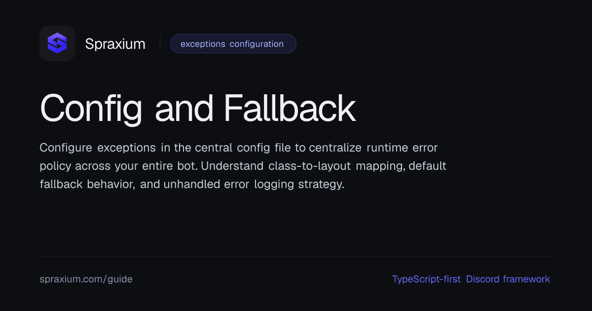 Config and Fallback | Spraxium