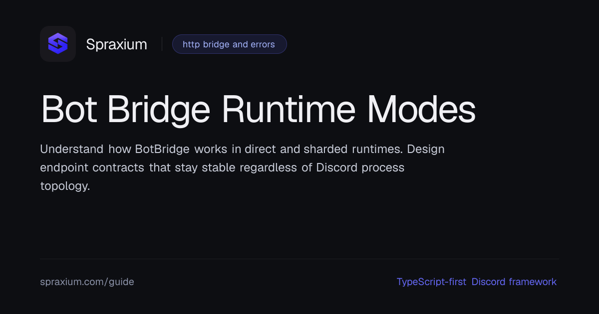 Bot Bridge Runtime Modes | Spraxium
