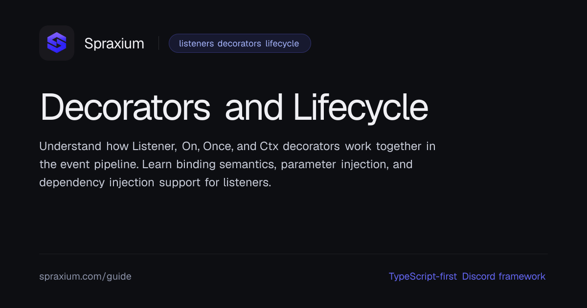 Decorators and Lifecycle | Spraxium