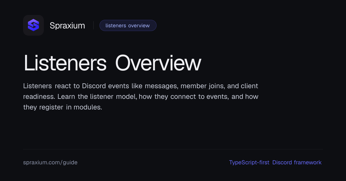 Listeners Overview | Spraxium
