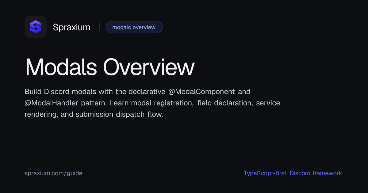 Modals Overview | Spraxium