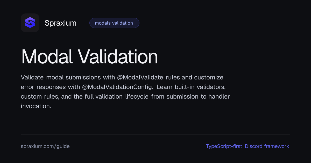 Modal Validation | Spraxium