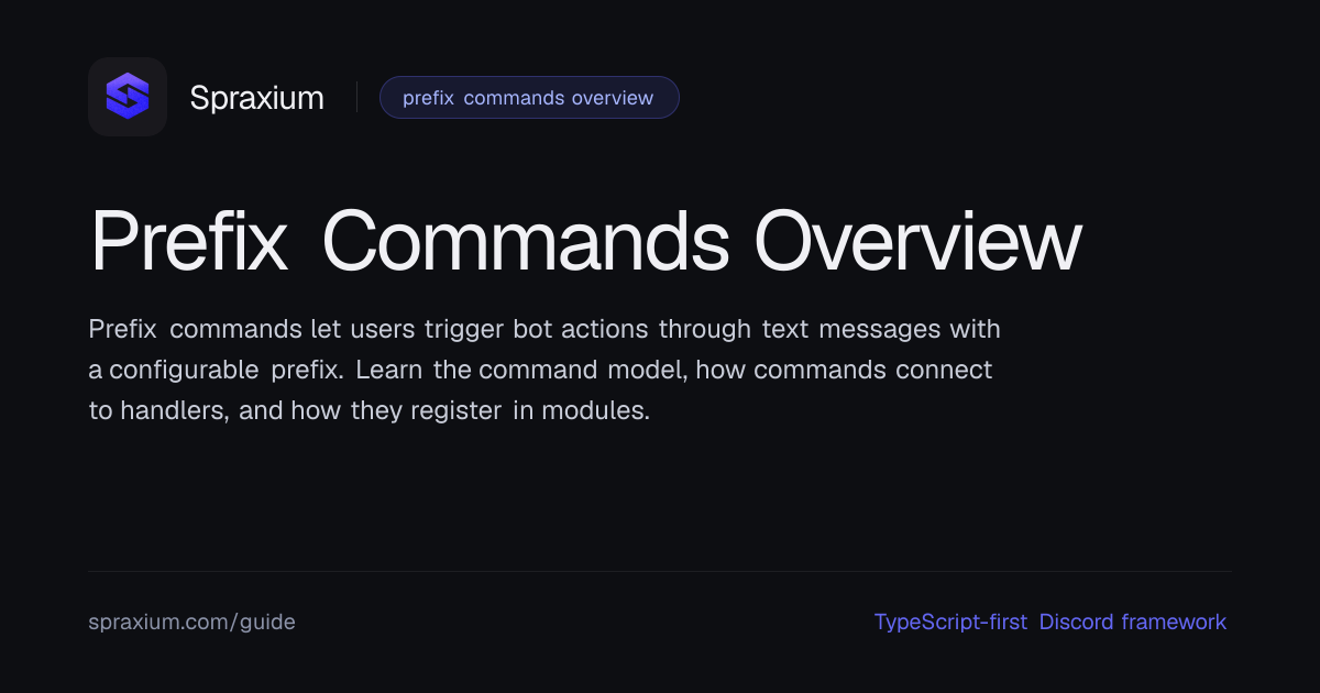 Prefix Commands Overview | Spraxium