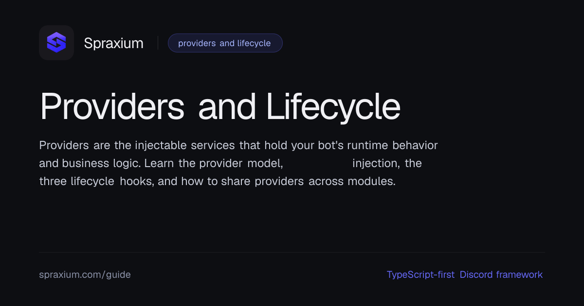 Providers and Lifecycle | Spraxium