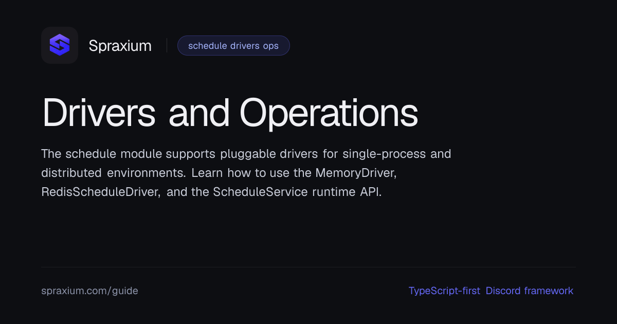 Drivers and Operations | Spraxium