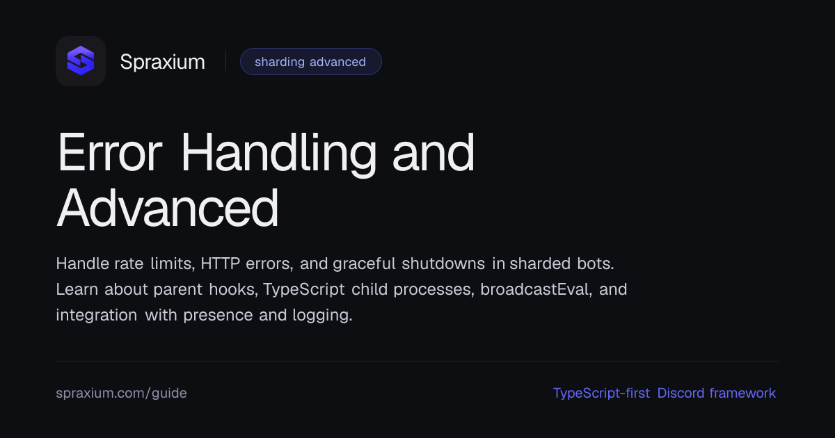 Error Handling and Advanced | Spraxium