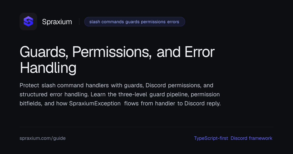 Guards, Permissions, and Error Handling | Spraxium