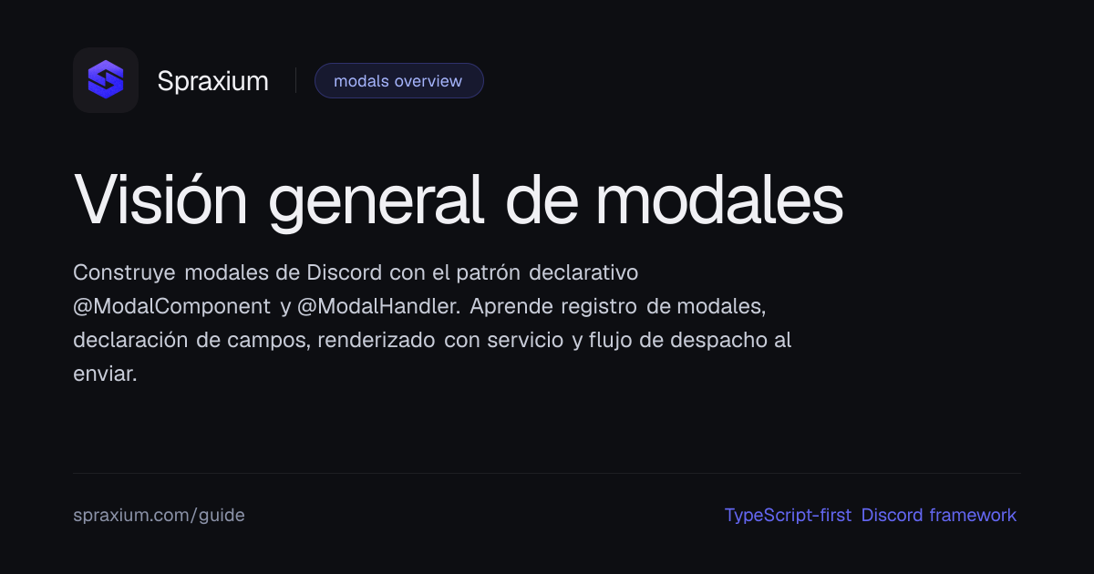Visión general de modales | Spraxium